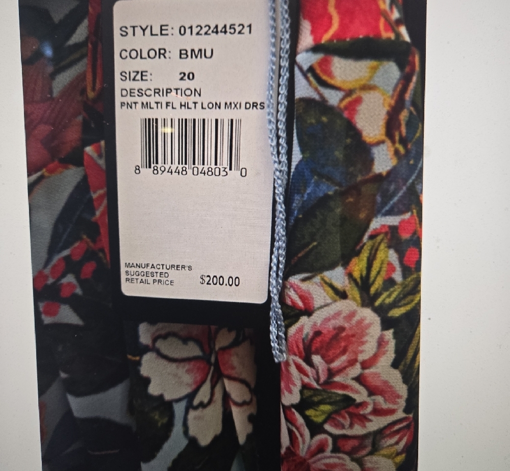 Adrianna Papell Floral Maxi Dress in Blue with Multicolor Bouquet - Picture 3 of 10